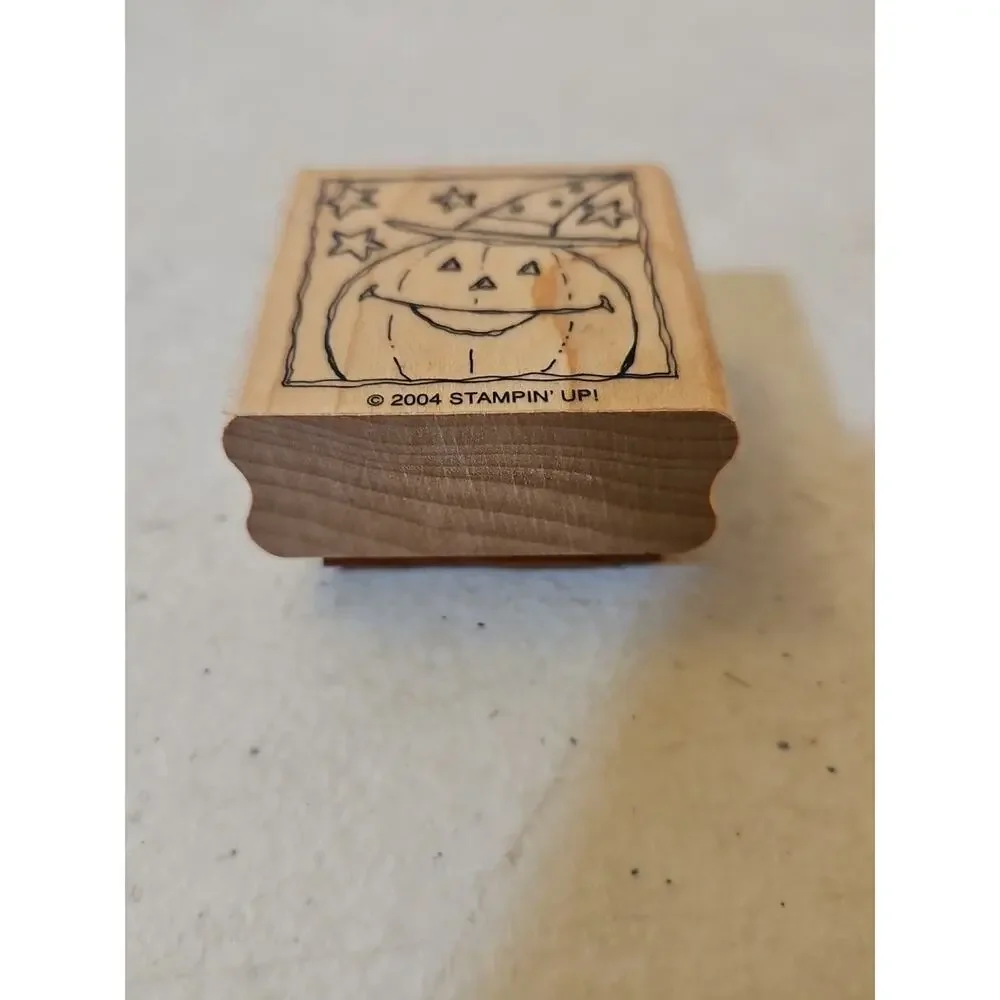 Stampin Up Rubber Stamp Halloween Fall Pumpkin Jack O Lantern Stamp